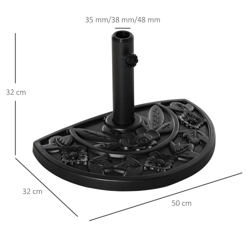 Outsunny Base per Ombrellone da Giardino con Palo da 35mm / 38mm / 48mm Cemento Φ50x32x32cm
