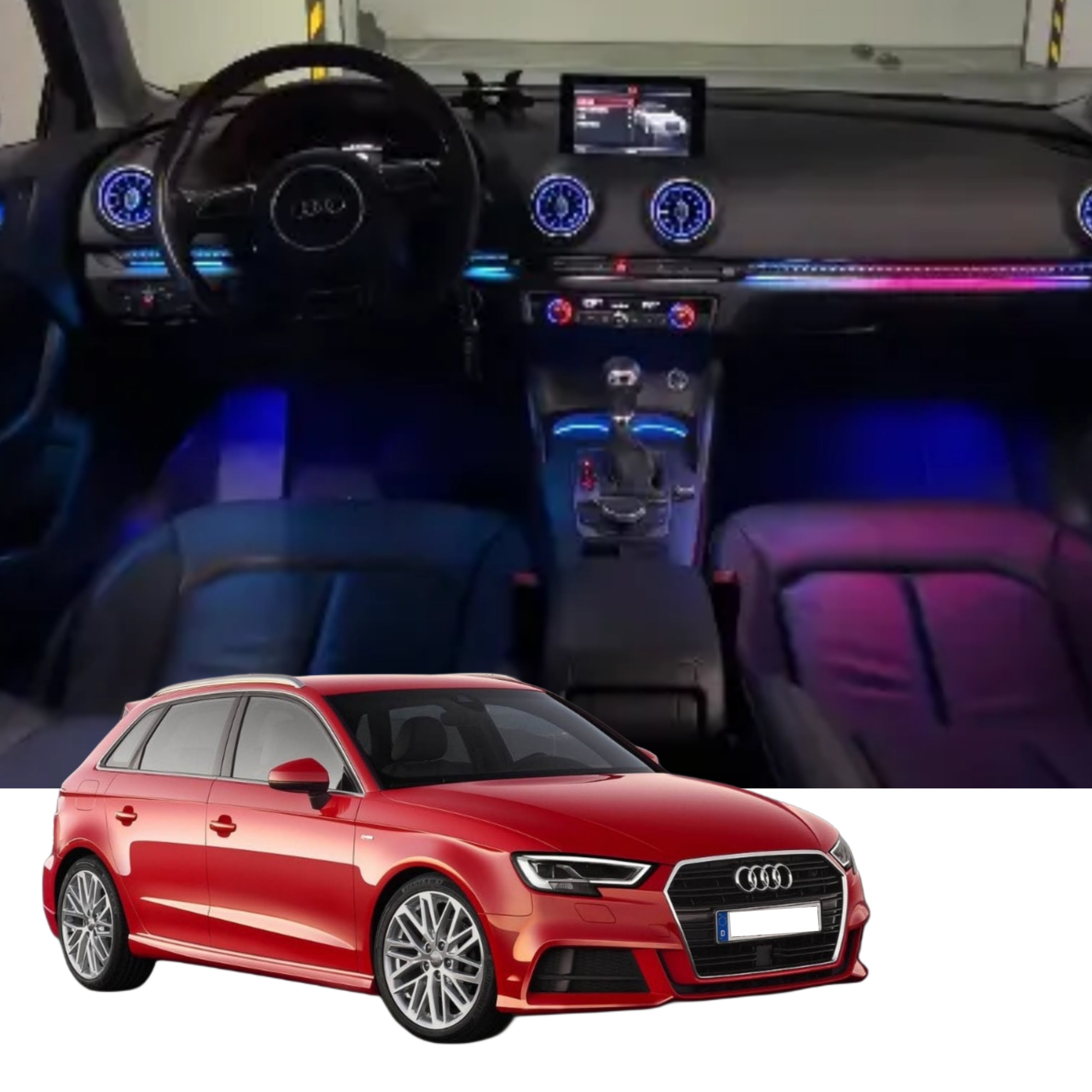 Ambient Light per Audi A3, S3, RS3 (2013-2020), 64 Colori RGB