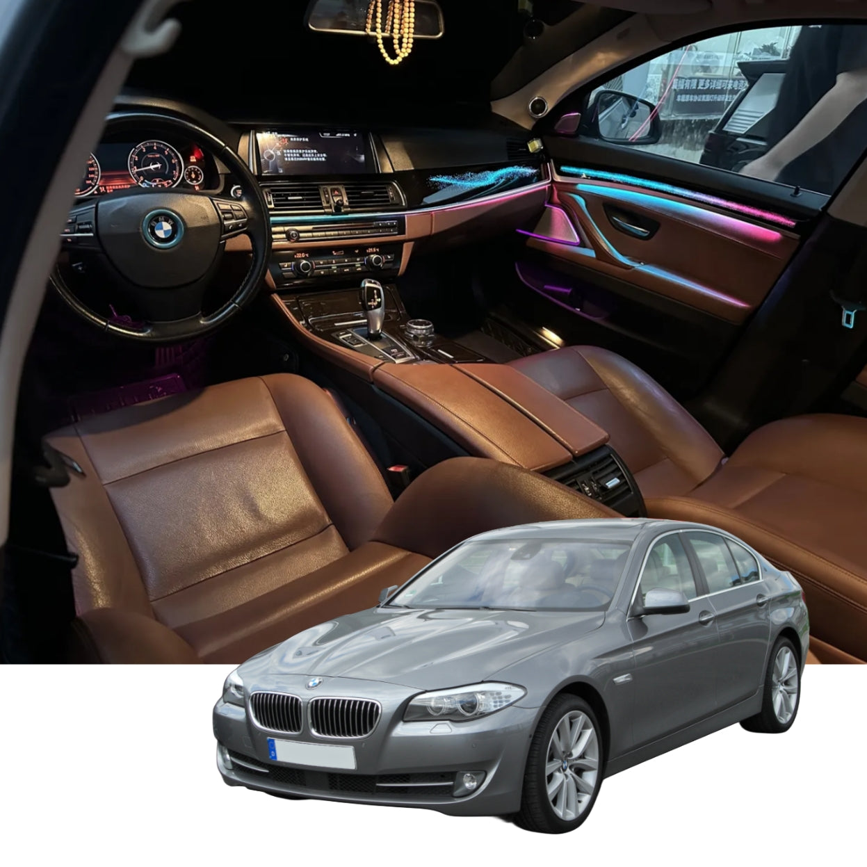 Ambient Light per BMW Serie 5 F10, F11 (2011-2017), 64 Colori RGB