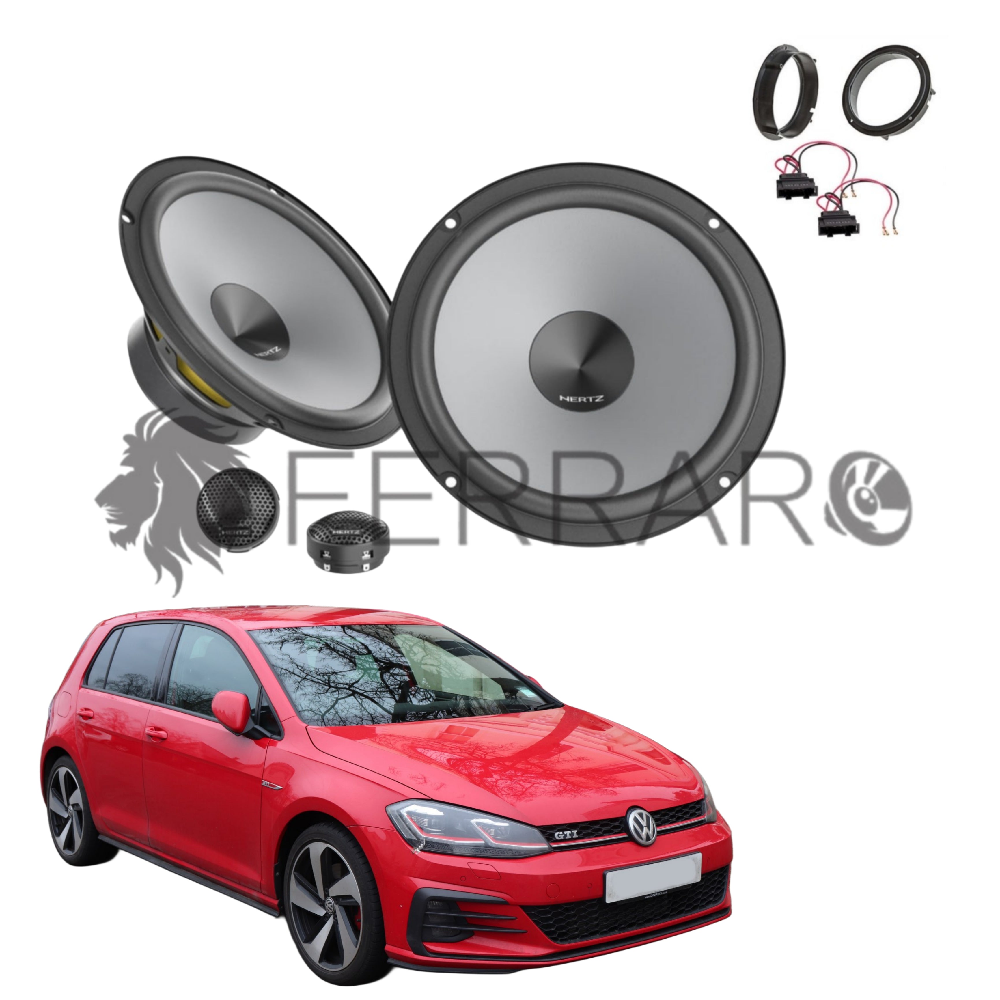 Hertz Kit 4 Casse | K 165 | Ant o Post | VW Golf 7ª Serie dal 2013>
