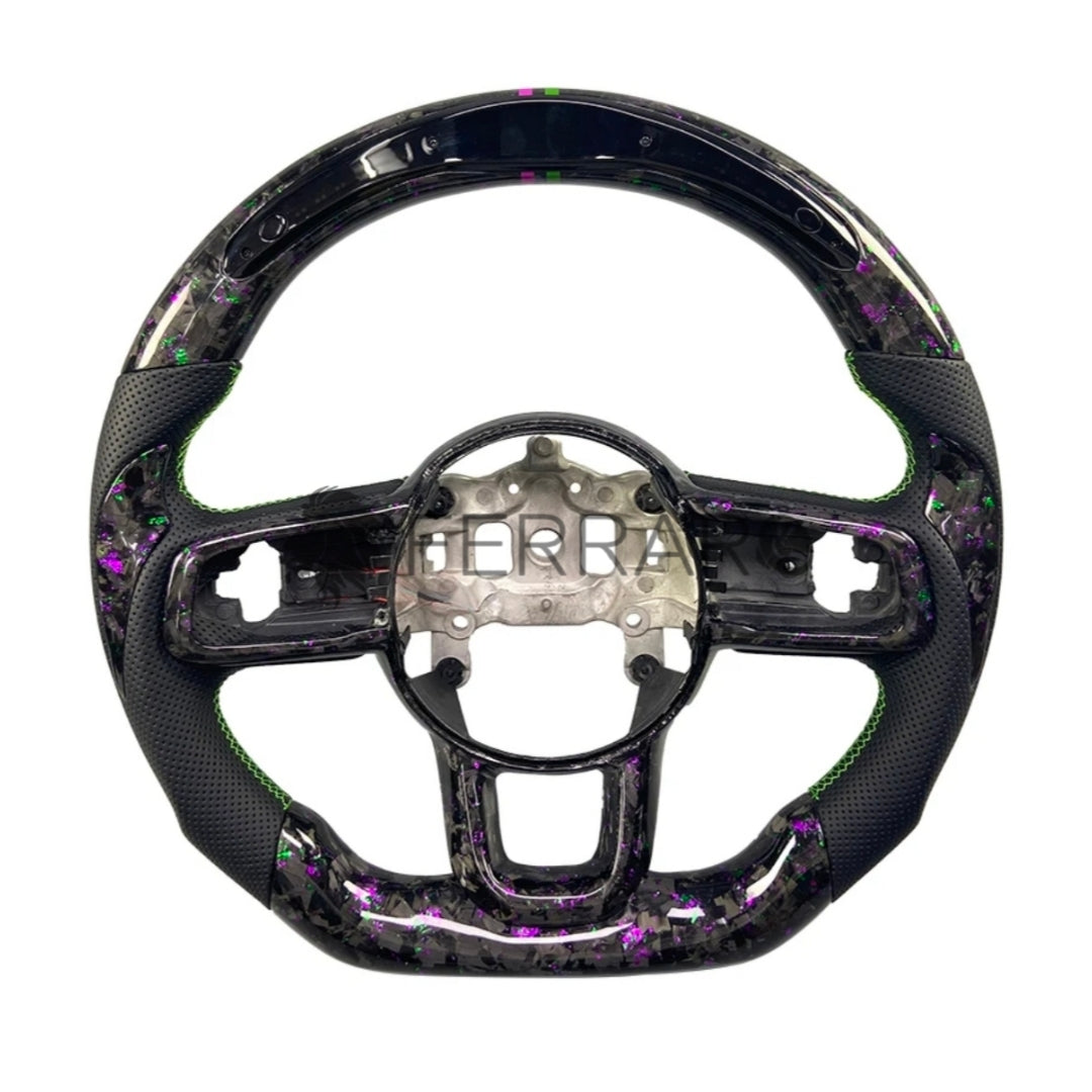 Volante Sportivo per Jeep Wrangler JL, JT, Carbonio, Customizzato in Pelle