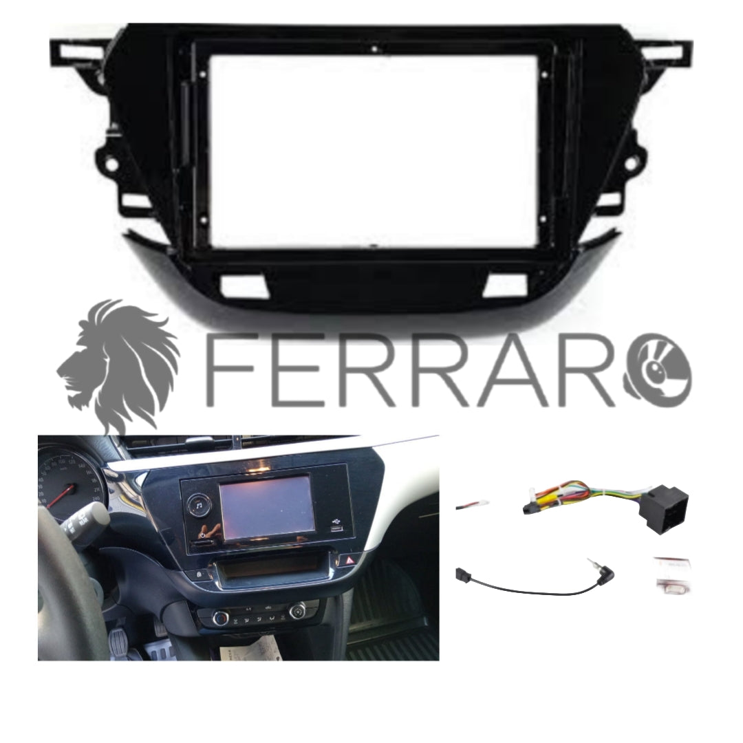 Kit Montaggio Autoradio 9"Pollici Opel Corsa F (2020-2023), Mascherina, Cablaggio per Autoradio Android