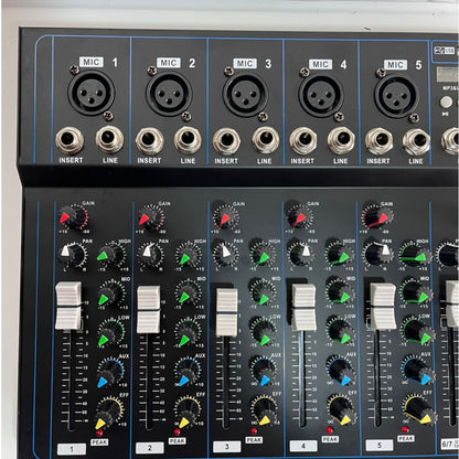 Mixer Audio 7 Canali, Professionale, USB, Bluetooth, DJ, Karaoke, Echo Live