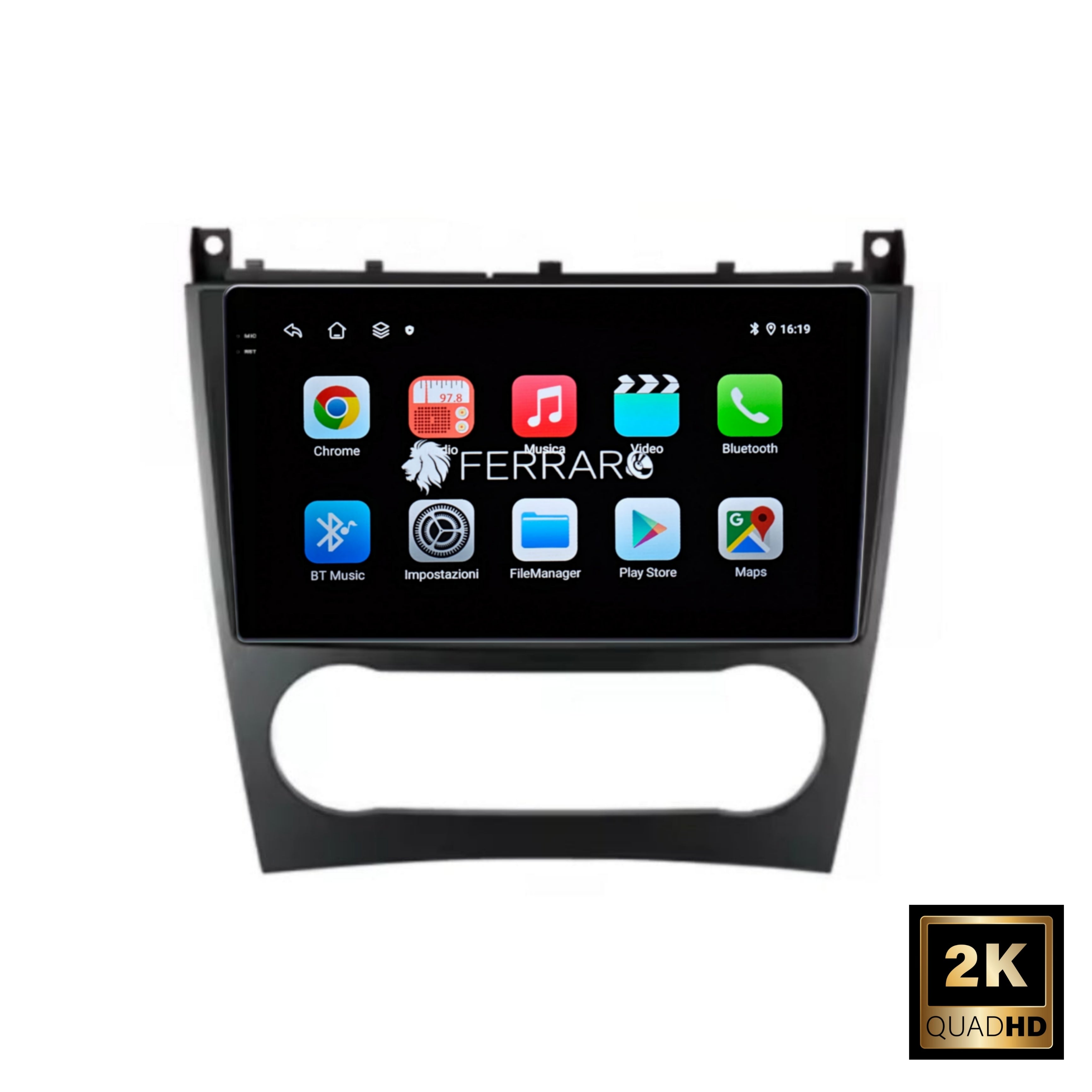 Autoradio per Mercedes Classe C 9" 2K | 2004-2011 | Android | Bluetooth | CarPlay | Android Auto | 12/256GB Ram