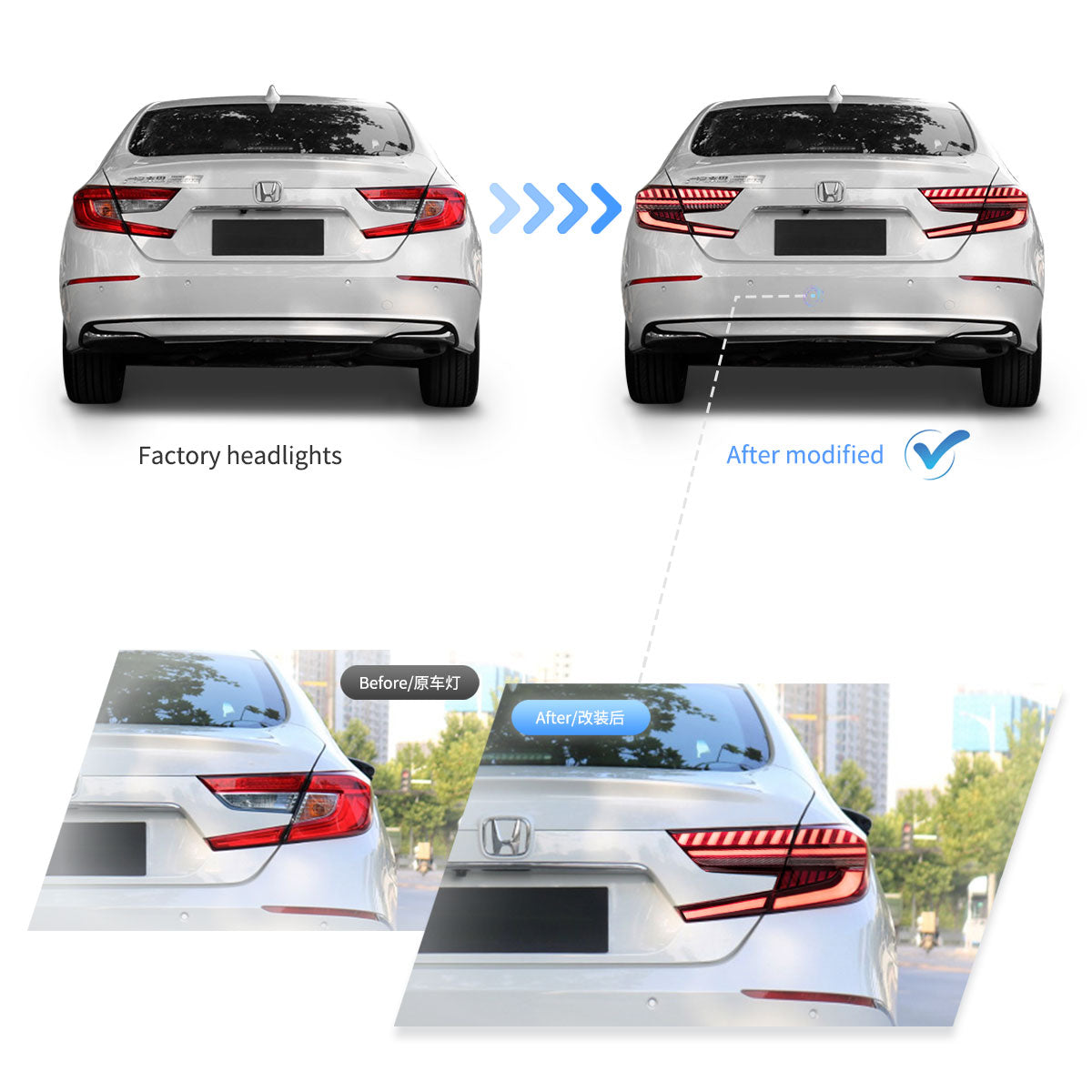 Fanali Posteriore Completo per Honda Accord X (2017-2022) a LED