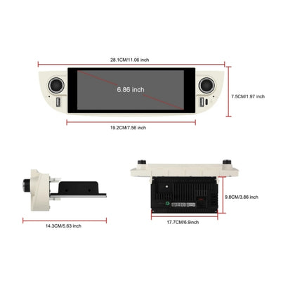 Autoradio per Fiat 500s 6.86" | 2007-2015 | Android | Bluetooth | CarPlay | Android Auto | 2/64GB Ram