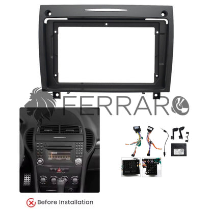 Kit Montaggio Autoradio 9"Pollici Mercedes SLK R171 (2004-2011), Mascherina, Cablaggio per Autoradio Android