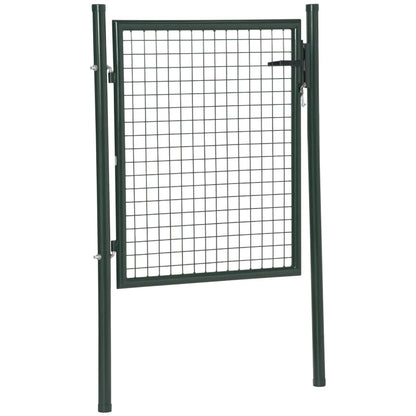 HOMCOM Cancello da Giardino in Acciaio con Serratura e 3 Chiavi, 97x150cm, Verde