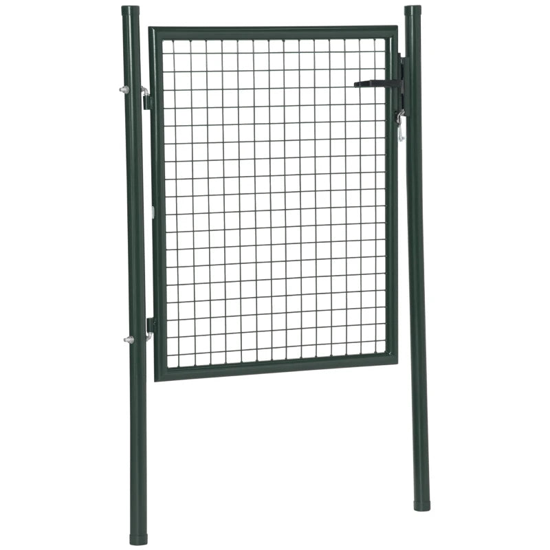HOMCOM Cancello da Giardino in Acciaio con Serratura e 3 Chiavi, 97x150cm, Verde