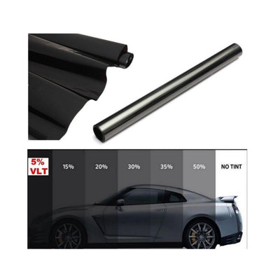 Pellicola Oscurante Auto, 75x300cm, Vetri Auto 5% VLT, Nero