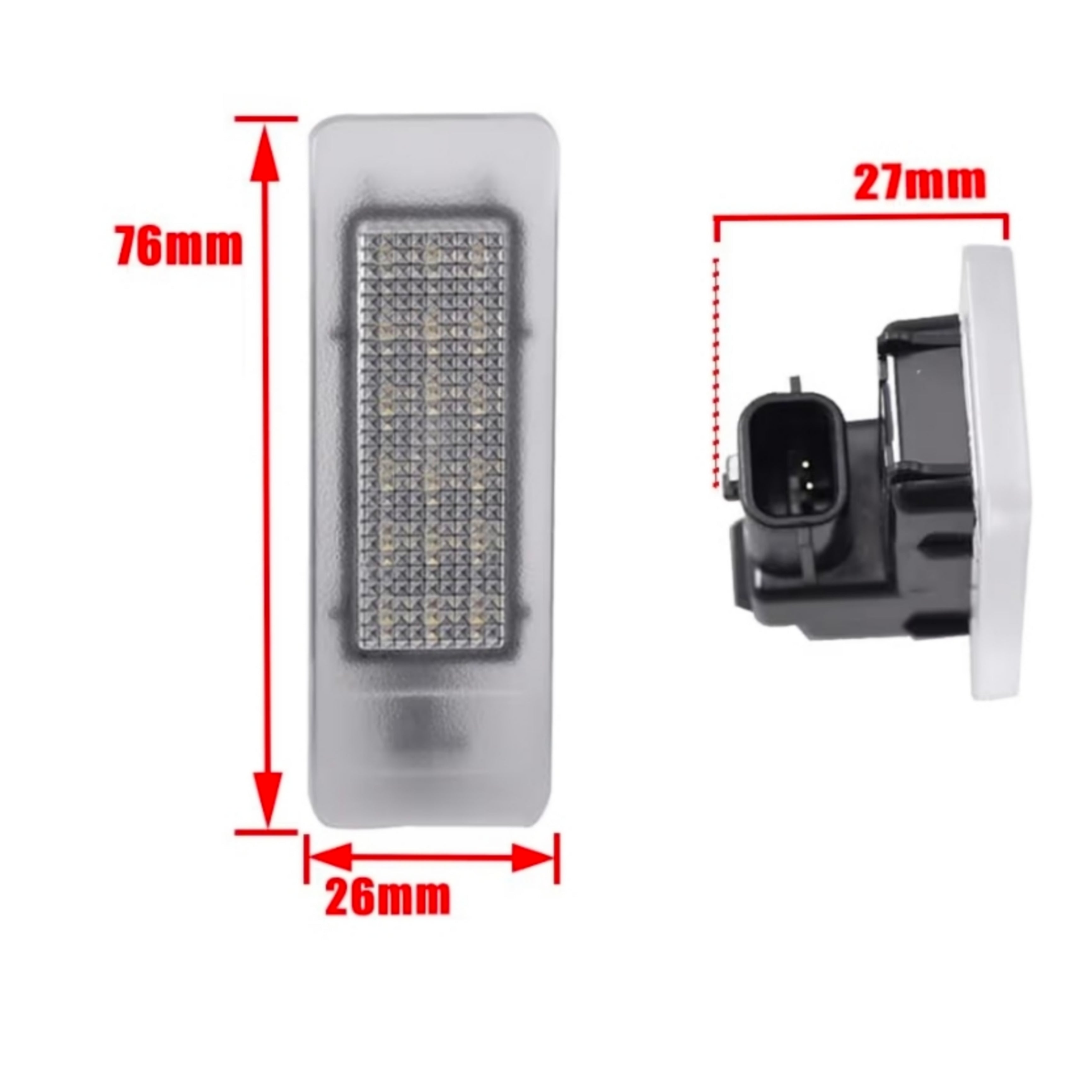 Set Luci Targa a Led per Renault, Infiniti, Nissan, Dacia (Compatibilità in Descrizione), Plug and Play