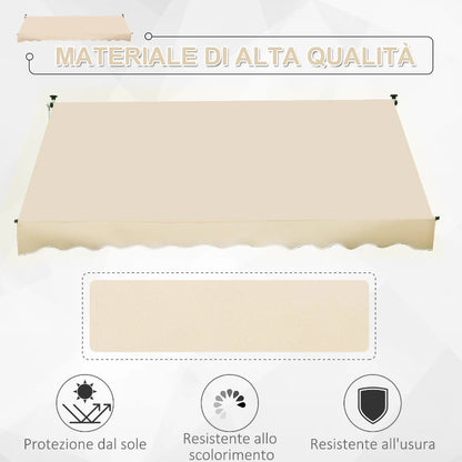Outsunny Tenda da Sole a Bracci 3x1.5m con Manovella e Struttura Telescopica, Beige