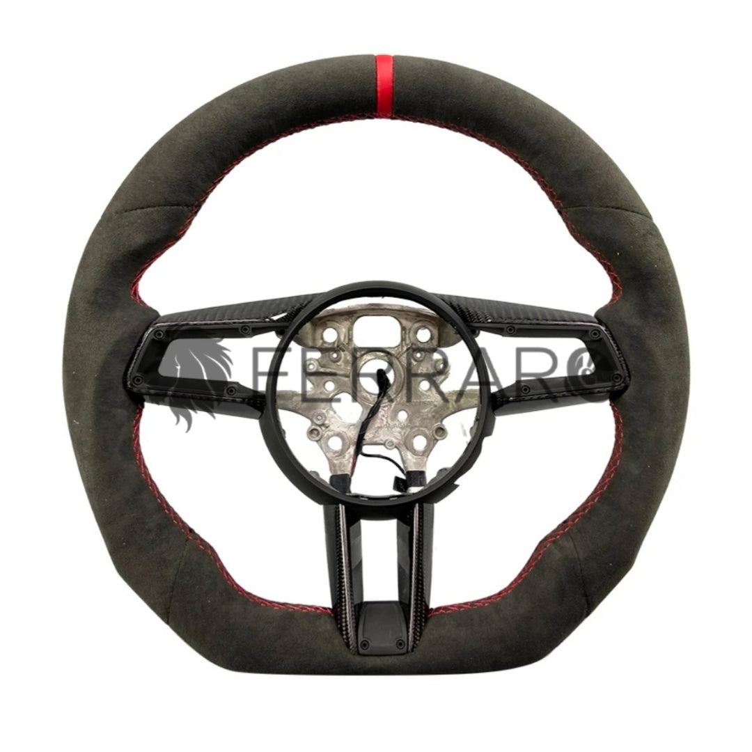 Volante Sportivo per Porsche Macan, Cayenne, Panamera , Carbonio, Customizzato in Pelle