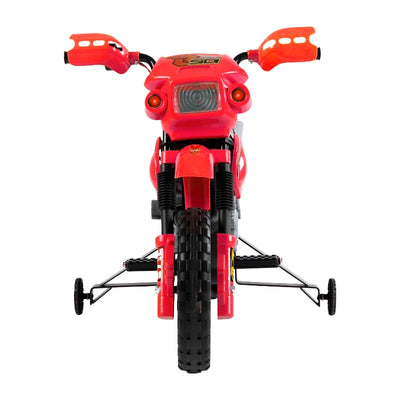 HOMCOM Moto Elettrica per Bambini 3-6 Anni in Plastica PP con Ruote di Supporto, Fari e Musica, 102x53x66 cm, Rosso e Nero