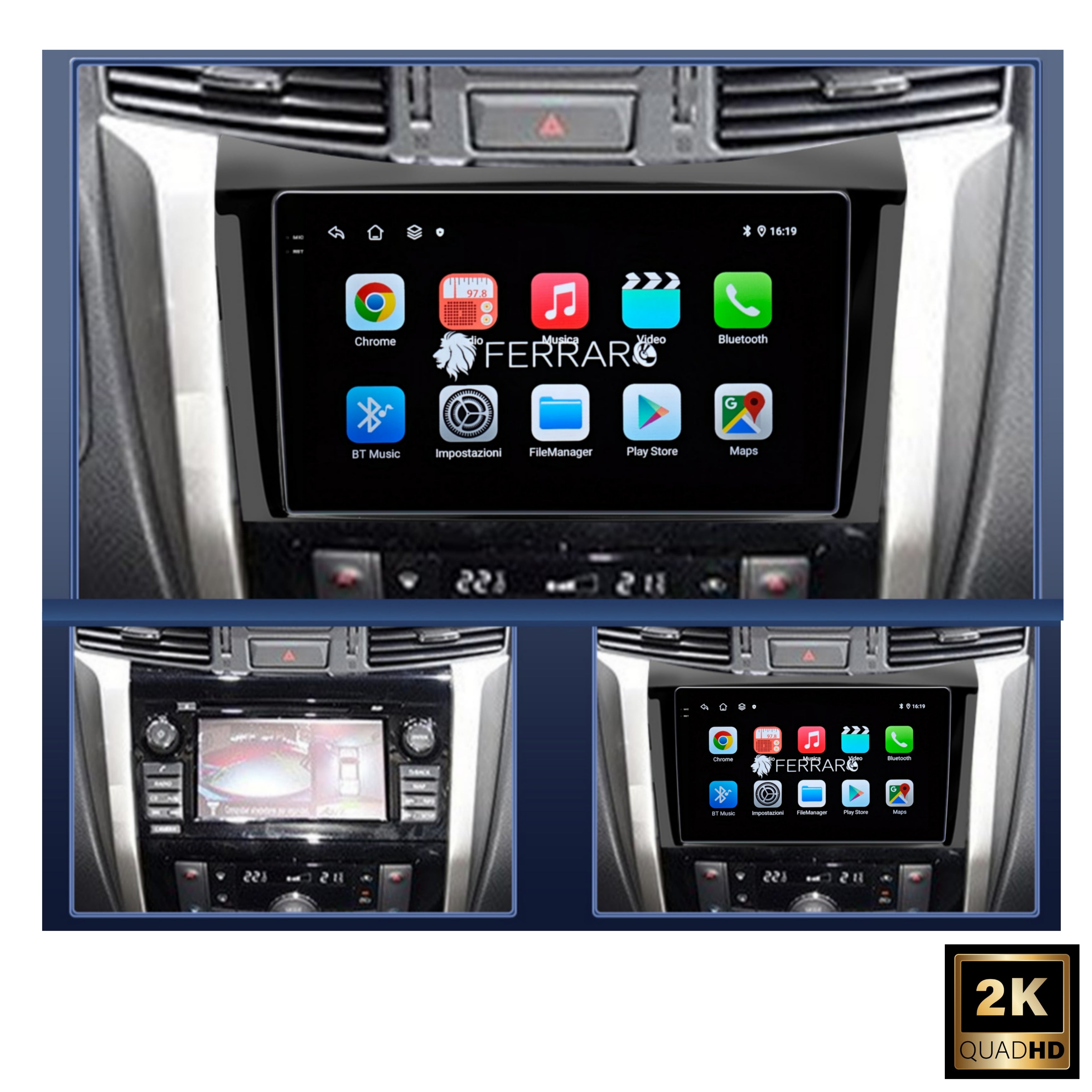 Autoradio per Nissan Navara Frontier 10.1" 2K | 2014-2021 | Android | Bluetooth | CarPlay | Android Auto | 4/64GB Ram