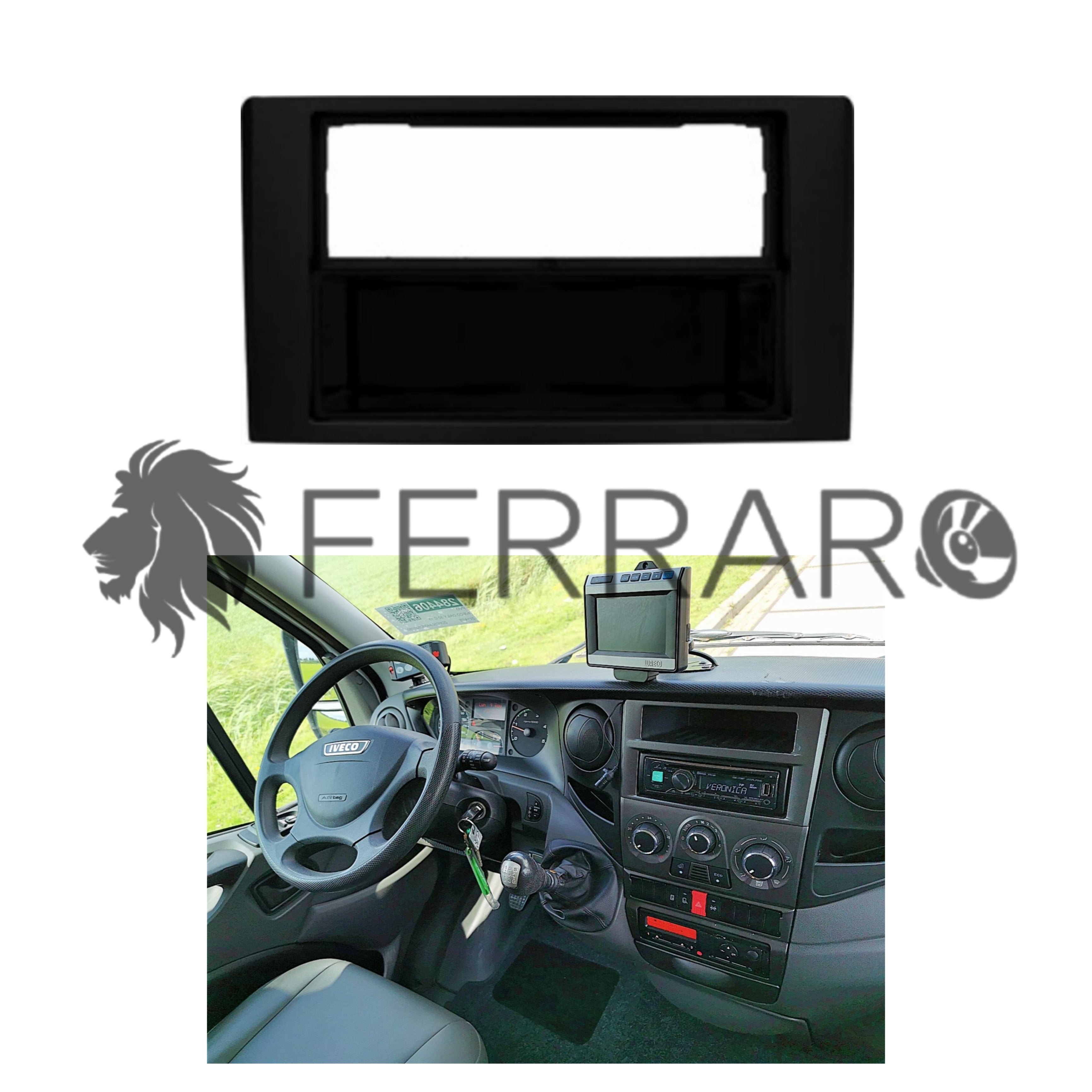 Mascherina 1DIN, Iveco Daily (2007-2009), Nero