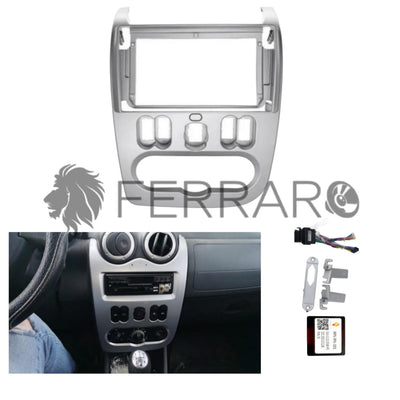 Kit Montaggio Autoradio 9"Pollici Renault Logan, Duster, Sandero (2009-2015), Mascherina, Cablaggio per Autoradio Android
