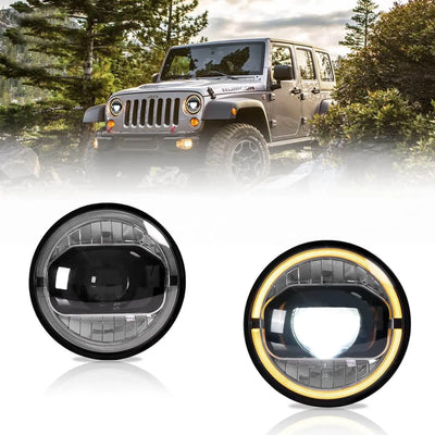 Fanali Anteriore Completo per Jeep Wrangler JK 3ª Serie (2007-2018) a LED