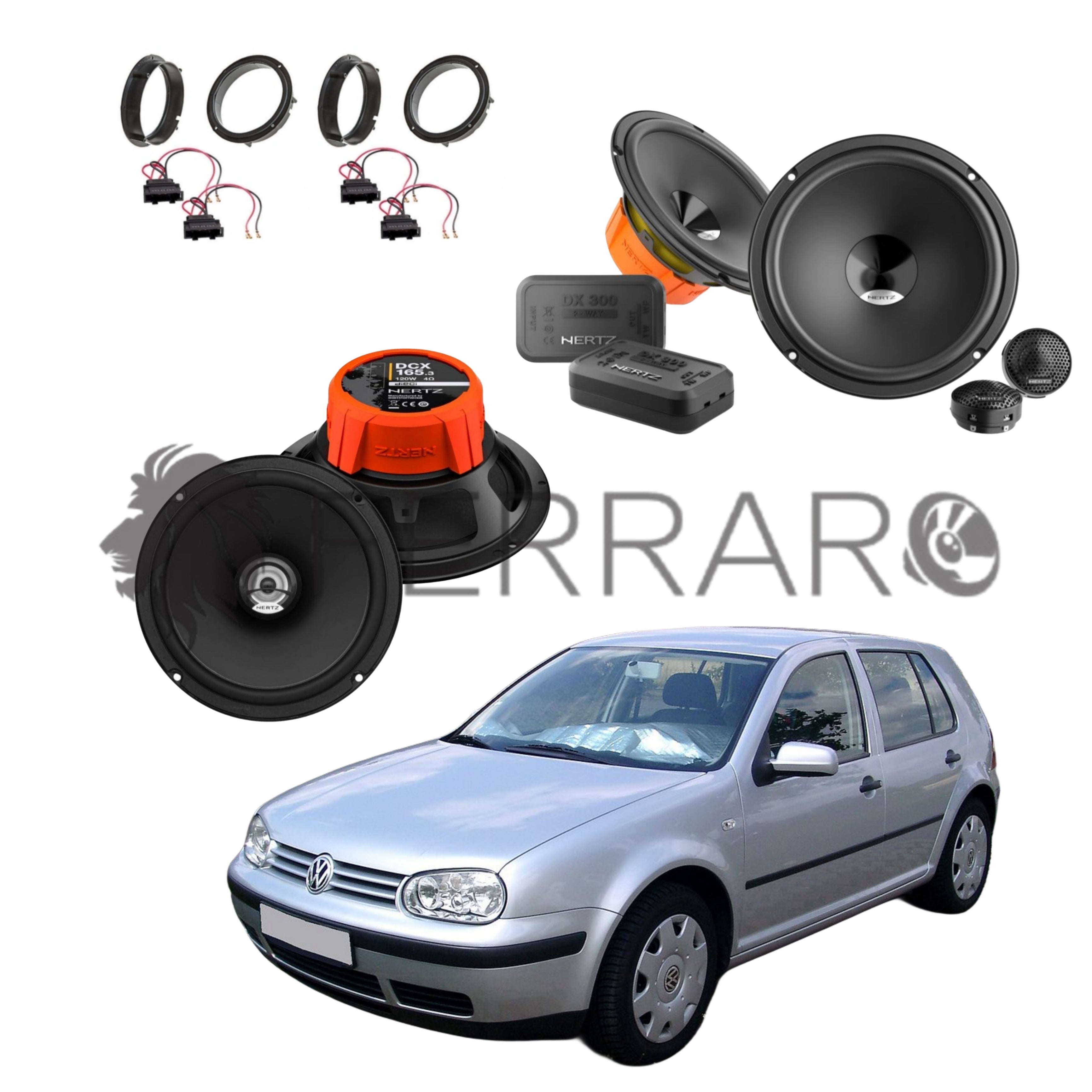 Hertz Kit 6 Casse | DSK 165.3 | DCX 165.3 | Ant/Post | VW Golf 4ª Serie dal 1997>