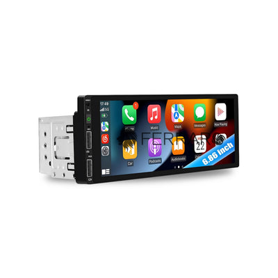 Autoradio Universale Fisso | 1Din 6.86"Pollici | Bluetooth | Radio | USB | Navigatore | CarPlay & Android Auto