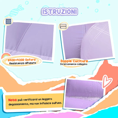 AIYAPLAY Castello Gonfiabile per Bambini 3-8 Anni con Soffiatore, Scivolo e Area di Salto, Picchetti e Borsa
