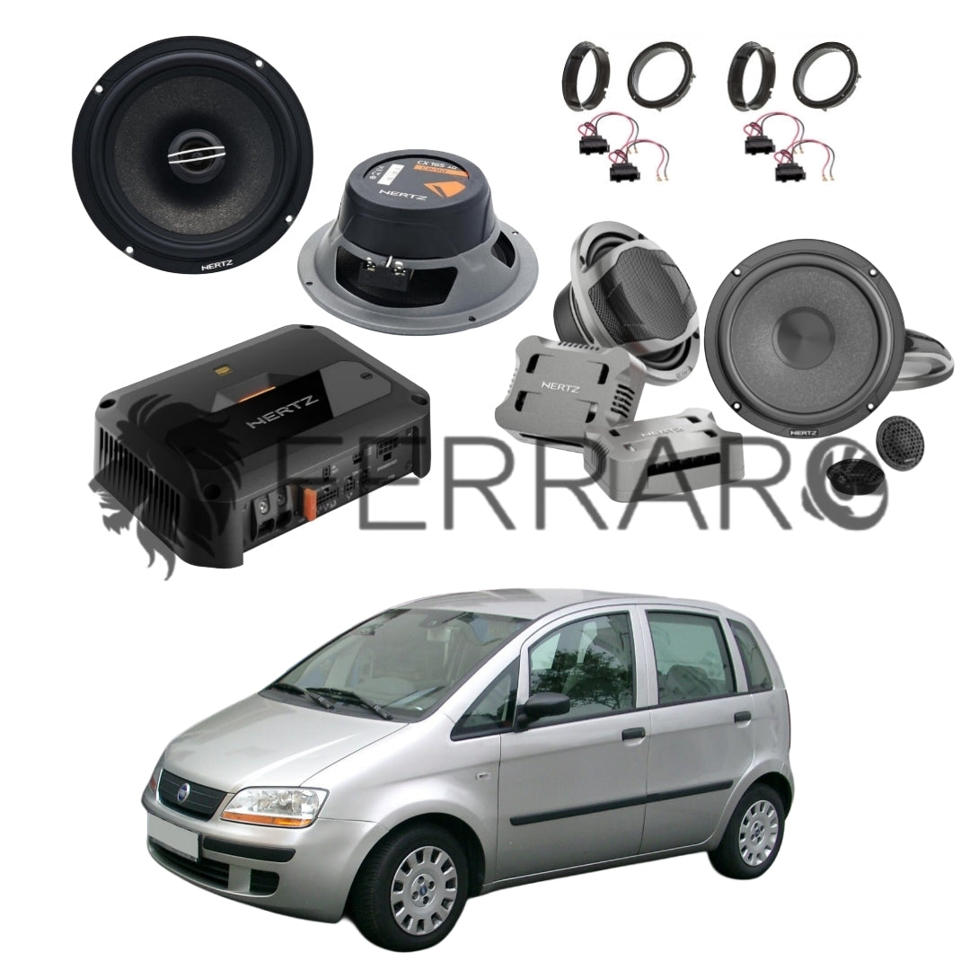 Hertz Sound Amplificatore CP 4.800 4 Canali 4x190w, CK 165, CX 165, Set Cavi, per Fiat Idea