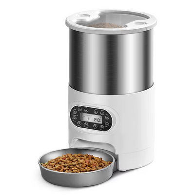 Sunny Bowl One | WI-FI Distributore Automatico di Cibo 4L a singola ciotola, con struttura in acciaio-inox, APP