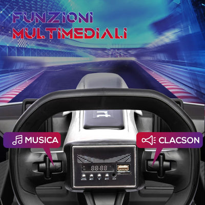 HOMCOM Go Kart Elettrico per Bambini 6-12 Anni 24V 12km/h con Seggiolino Regolabile, Bianco