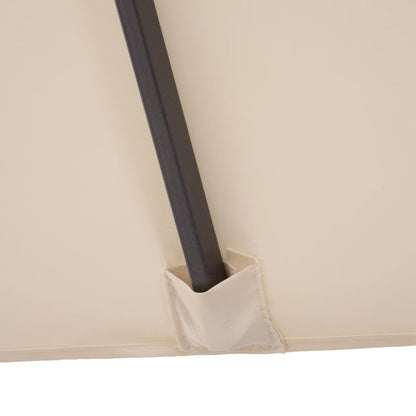 Outsunny Ombrellone Doppio da Giardino 4.6x2.7 m a 12 Stecche con Prese d'Aria e Manovella, Ombrellone per Esterni in Acciaio e Poliestere, Anti UV, Beige