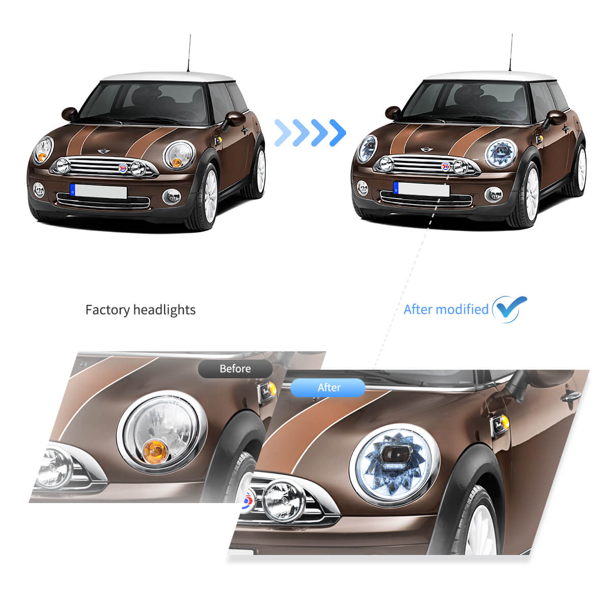 Fanali Anteriore Completo per BMW Mini Cooper F55, F56, F57 (2014-2022) a LED