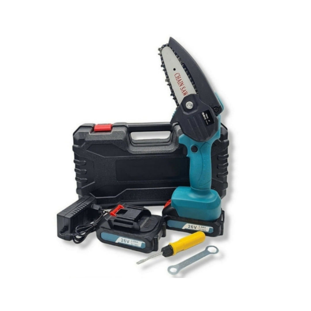 Mini Motosega, 4"Pollici, Batteria, 26v, Motosega, Giardinaggio, Potatura, Valigetta