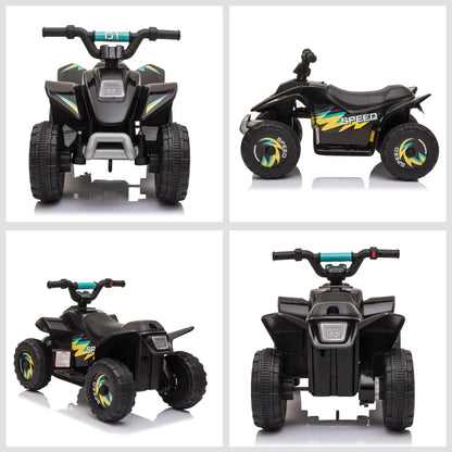 HOMCOM Quad Elettrico per Bambini 18-36 Mesi con Batteria Ricaricabile da 6V, 72x40x45.5 cm, Nero