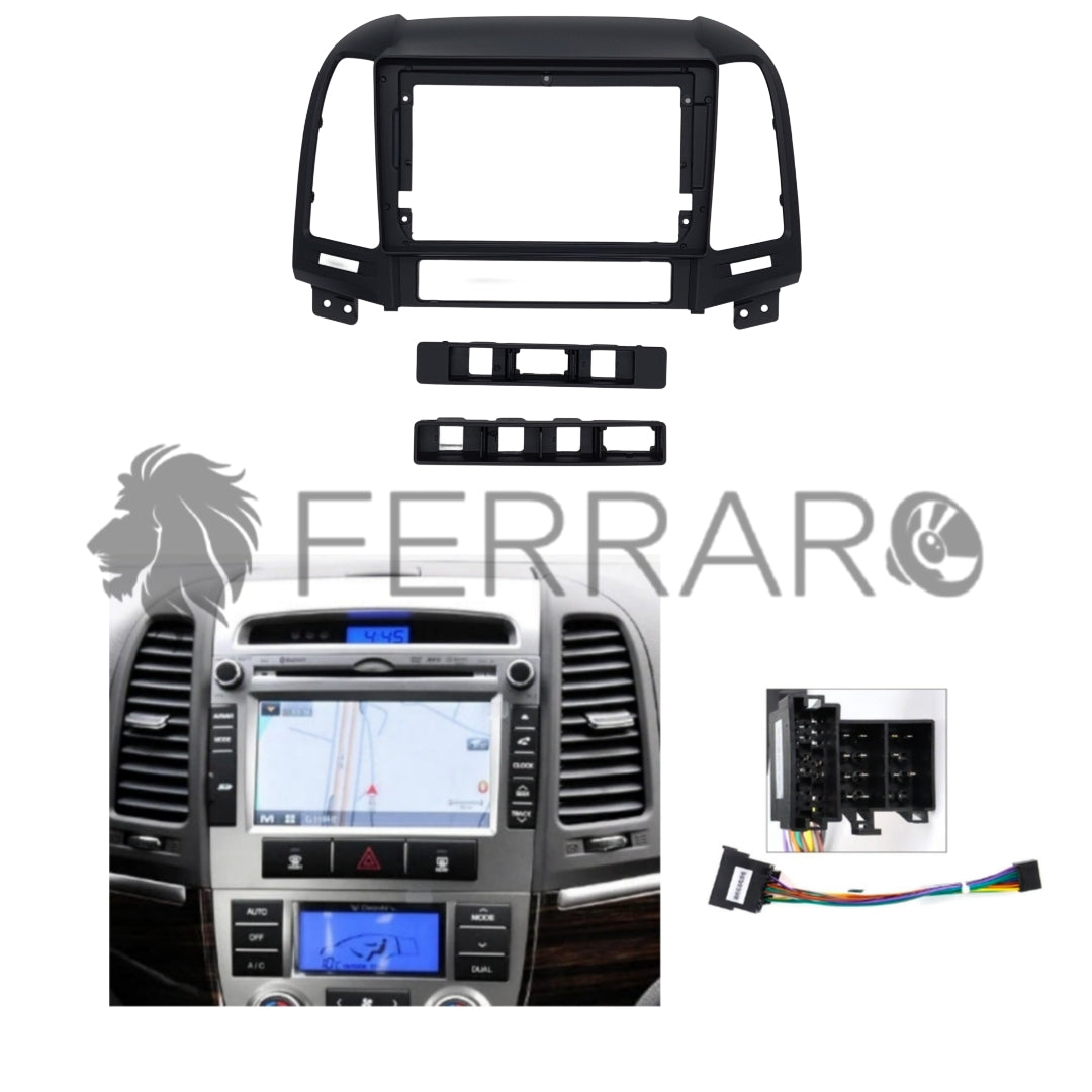 Kit Montaggio Autoradio 9"Pollici Hyundai Santa Fe (2006-2012) Mascherina, Cablaggio per Autoradio Android
