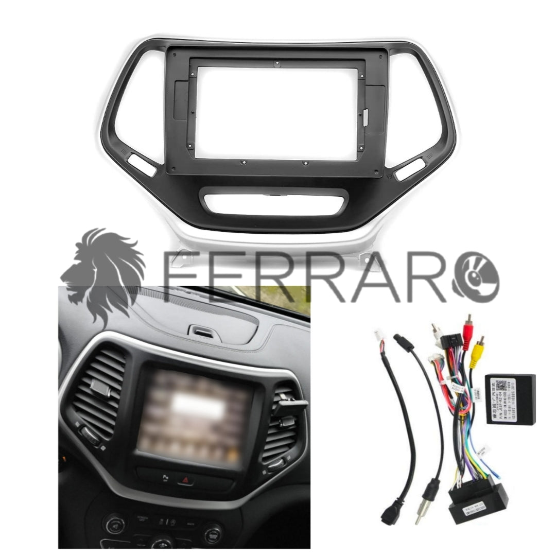 Kit Montaggio Autoradio 10.1"Pollici Jeep Grand Cherokee (2011-2021) Mascherina, Cablaggio Autoradio Android