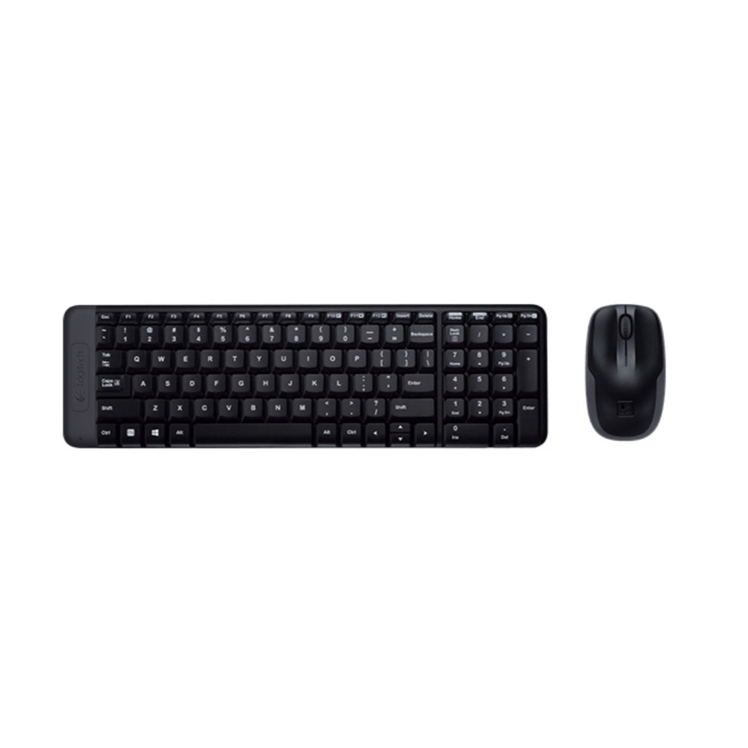 Logitech Tastiera + Mouse | Wireless, USB, Slim Nero, MK220 920-003721