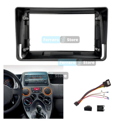 Kit Montaggio Autoradio 9"Pollici Fiat Panda 169 (2003-2013), 2ª Serie, Mascherina, Cablaggio, Autoradio Android