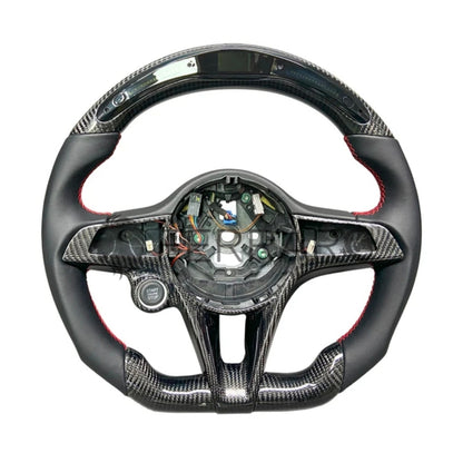Volante Sportivo per Alfaromeo Giulia, Stelvio, Carbonio, Customizzato in Pelle