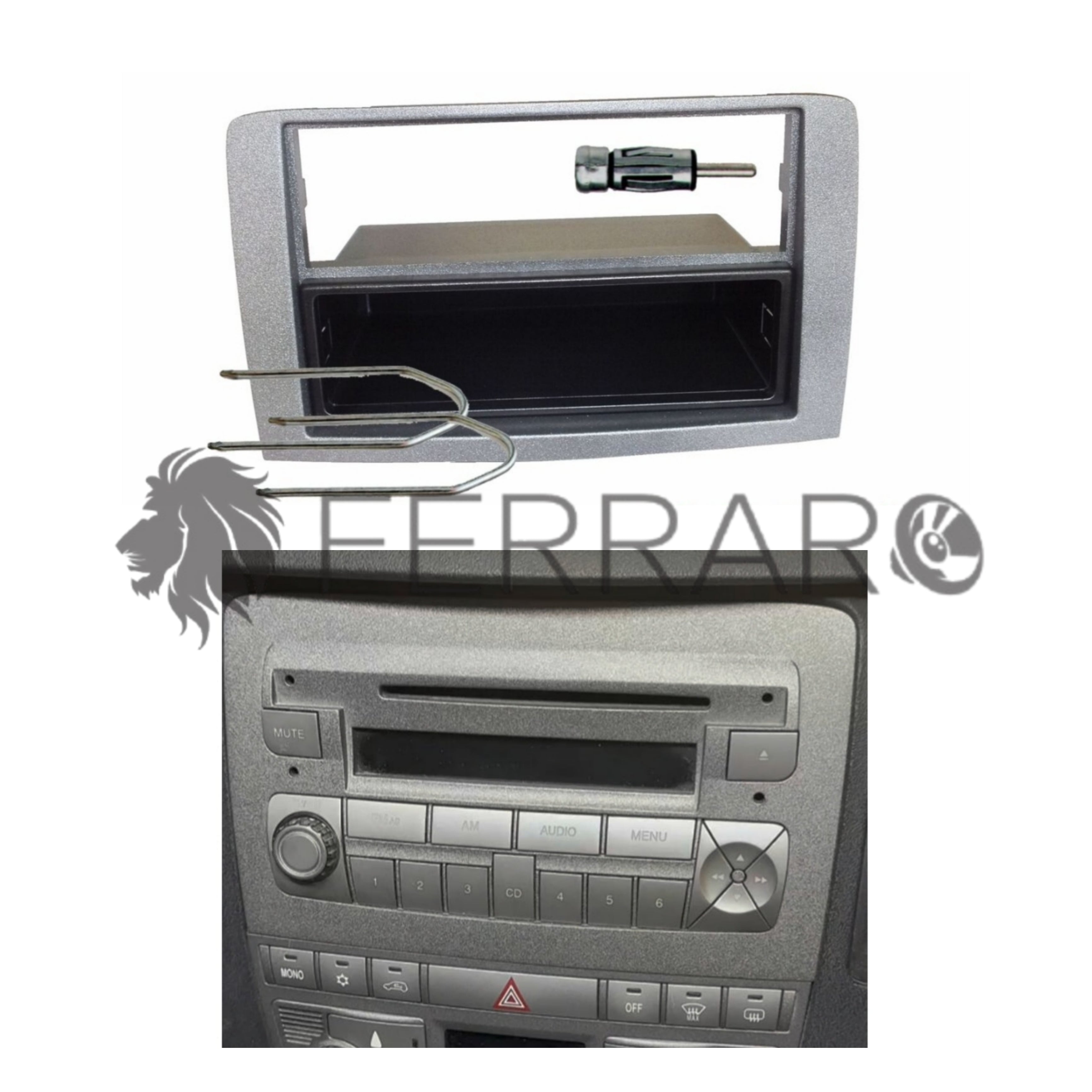 Car Radio Panel Kit, 1DIN, Lancia Musa, from 2009 onwards