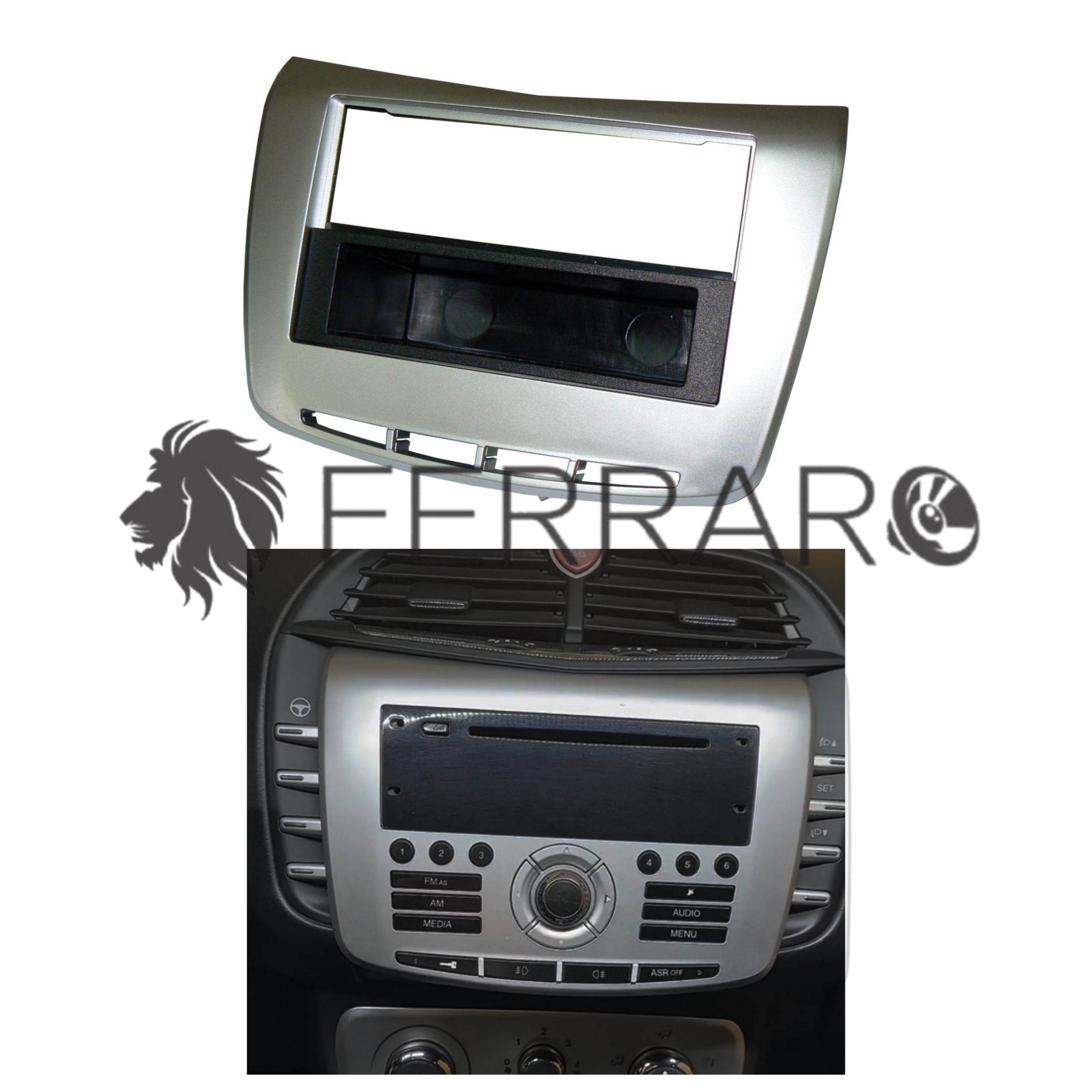 Car Radio Panel, 1DIN with Drawer, Lancia Delta, from 2009 - 2014