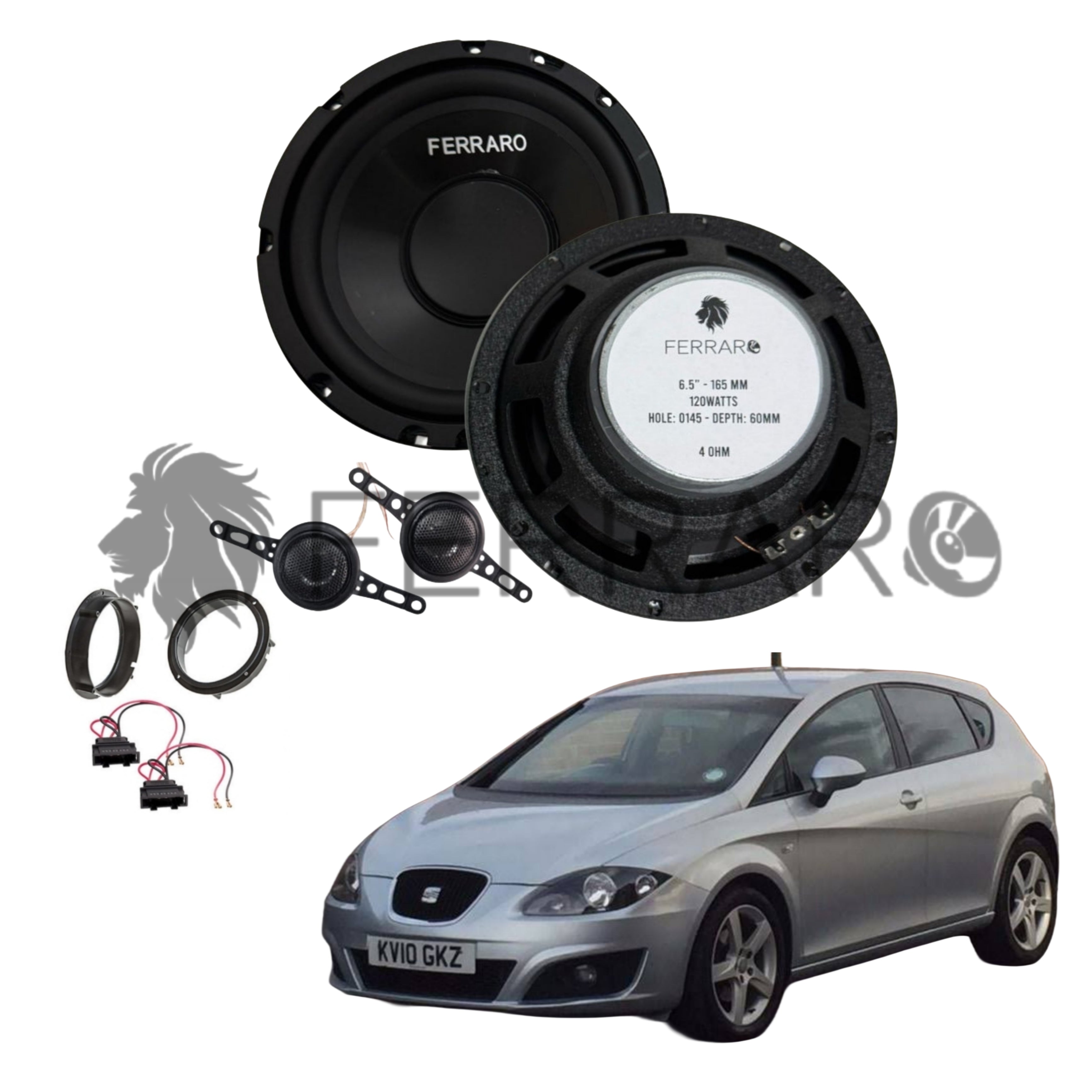 FerraroStore Kit 2 Altoparlanti | ASK-165.2 | Ant o Post | Seat Leon MK2 (2005-2012)