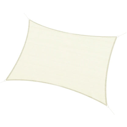 Outsunny Vela Ombreggiante Rettangolare, Impermeabile e Anti-Raggi UV in HDPE, 3x4m, Crema