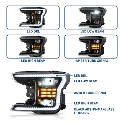 Fanali Anteriore Completo per Ford F150 13ª Serie (2018-2020) a LED
