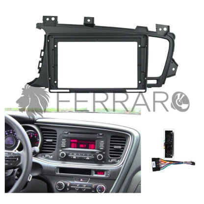 Kit Montaggio Autoradio 9"Pollici, Kia Optima 3, K5 (2010-2016) Mascherina, Cablaggio per Autoradio Android