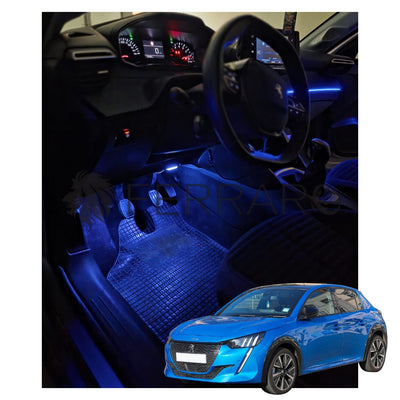 Ambient Light per Peugeot 208/2008 (2019>), Universale, Luci Ambiente con Comando da App, RGB Led Interior, Led Dinamico