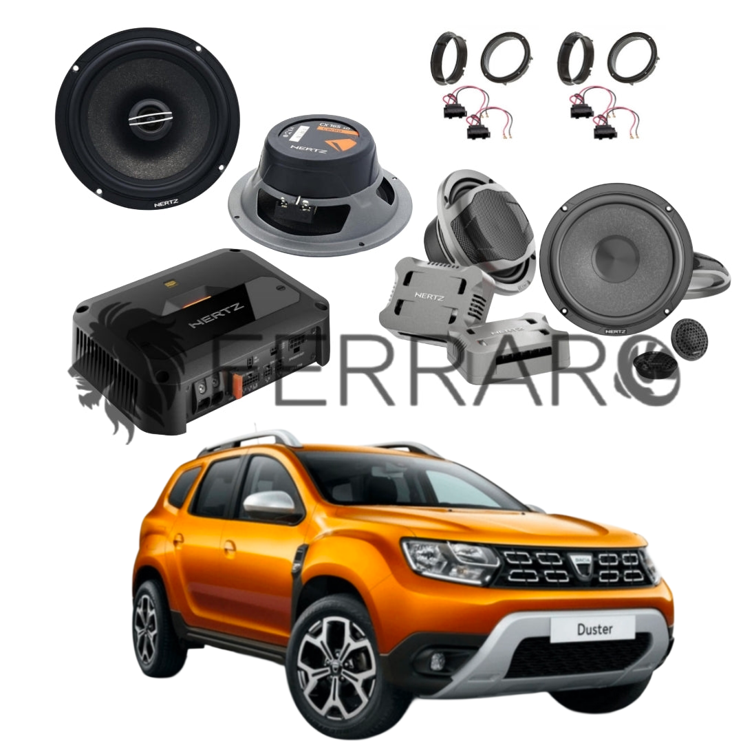 Hertz Sound Amplificatore CP 4.800 4 Canali 4x190w, CK 165, CX 165, Set Cavi, per Dacia Duster II dal 2017>