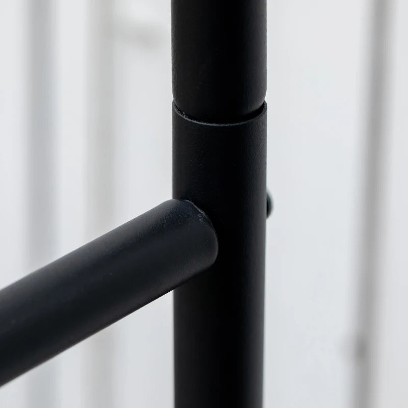 Outsunny Carrello Portalegna in Acciaio con 2 Ruote per Interno ed Esterno, 77x42x105 cm, Nero