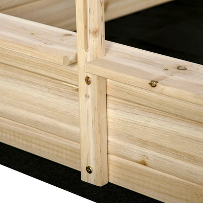 Outsunny Sabbiera per Bambini 3-8 Anni con Tettuccio Regolabile, in Legno di Abete e Poliestere, 118x118x118 cm