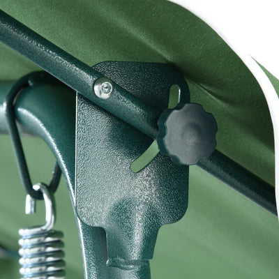 Outsunny Dondolo 3 Posti con Tettuccio Regolabile e Cuscini, in Acciaio e Poliestere, 170x110x153 cm, Verde e Bianco