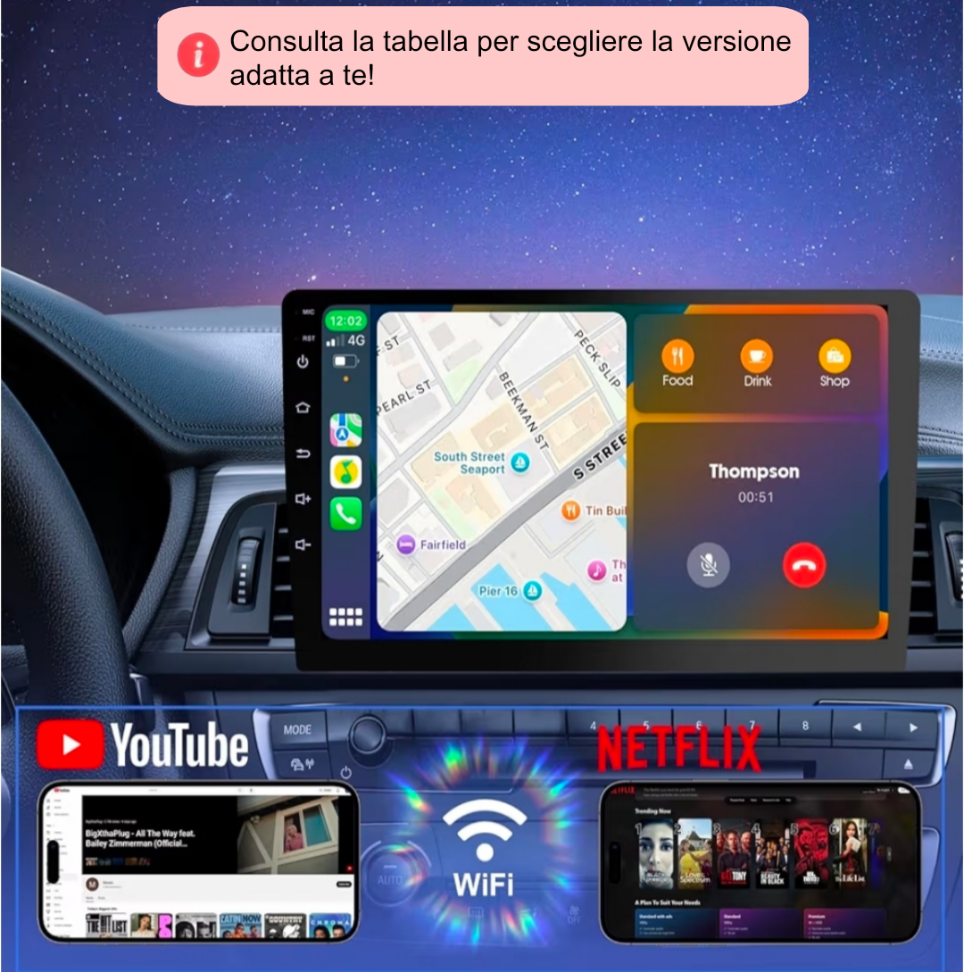 Autoradio per Kia Carens 9" | 2013-2018 | Android | Bluetooth | CarPlay | Android Auto | 2GB/4GB/6GB/8GB Ram