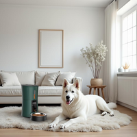 Sunny Pet Feed Color, Automatic,  BIANCO, Distributore Automatico di Cibo 4L a singola ciotola, Acciaio-Inox.